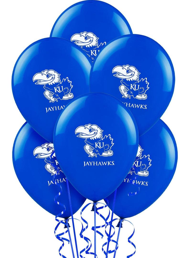 10Ct, Kansas Jayhawks Balloons  |  Latex Latex Latex