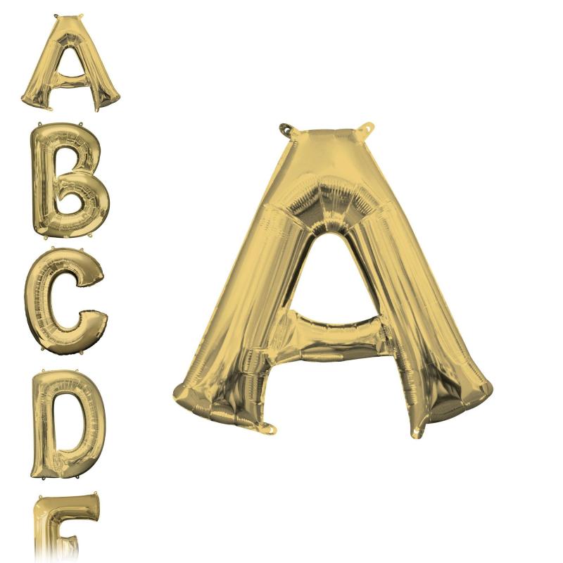 13In Air-Filled White Gold Letter Balloon (A)  |  Shop by Color Shop by Color Shop by Color