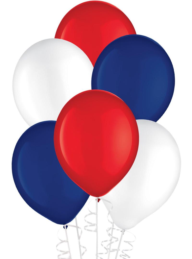 15Ct, 11In, Patriotic 3-Color Mix Latex Balloons  |  Latex Latex Latex