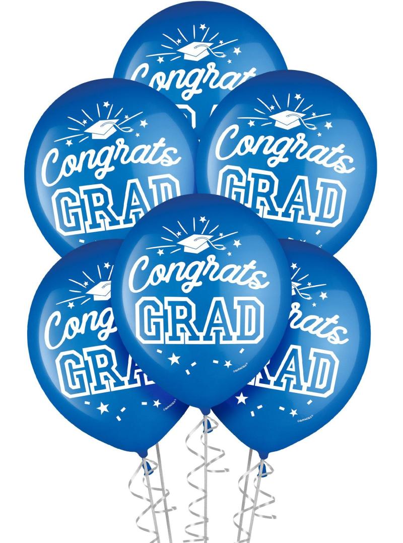 15Ct, 12In, Blue Congrats Grad Latex Balloons  |  Shop by Type Shop by Type Shop by Type