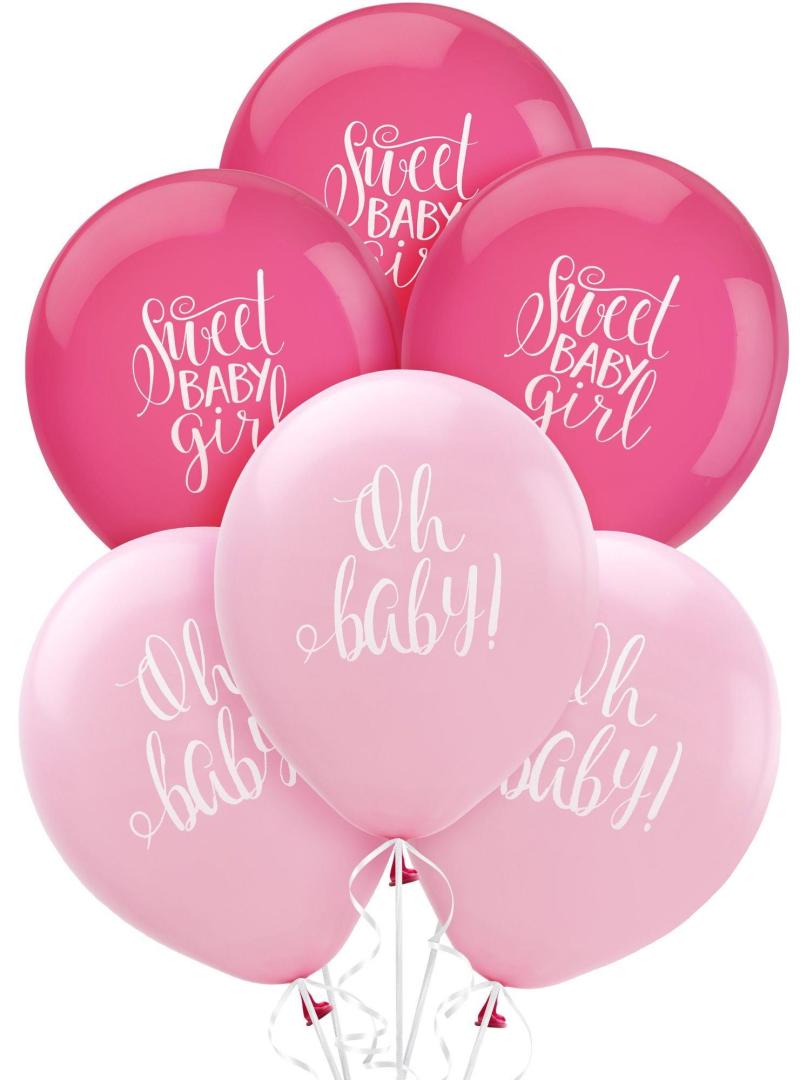 15Ct, Floral Baby Balloons  |  Latex Latex Latex