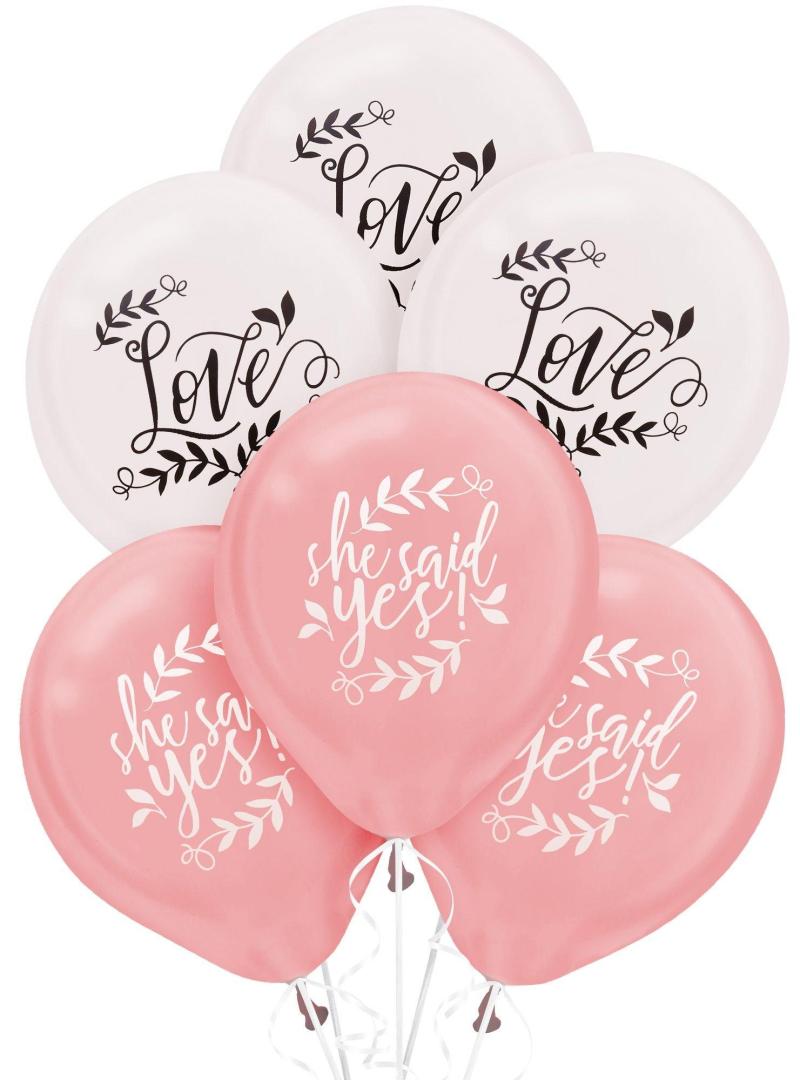 15Ct, Floral Greenery Wedding Balloons  |  Latex Latex Latex