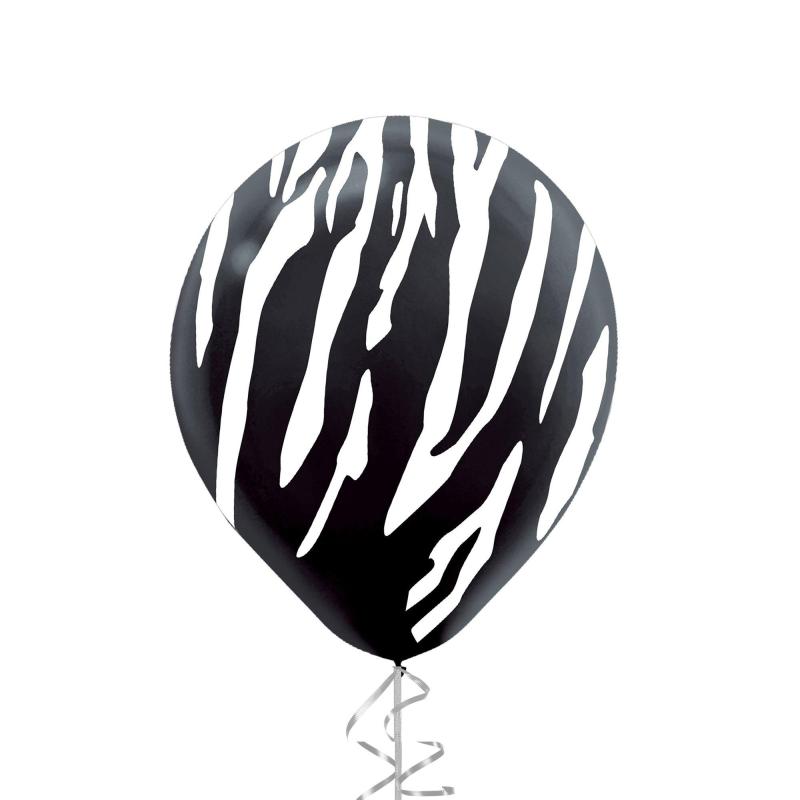 1Ct, 12In, Black & White Zebra Latex Balloon  |  Shop by Color Shop by Color Shop by Color