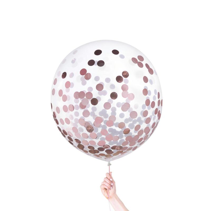 2Ct, 24In, Rose Gold Confetti Balloons  |  Shop by Type Shop by Type Shop by Type