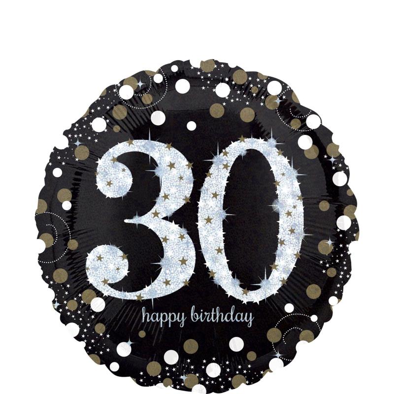 30Th Birthday Balloon 18In -Sparkling Celebration  |  Milestone Milestone Milestone