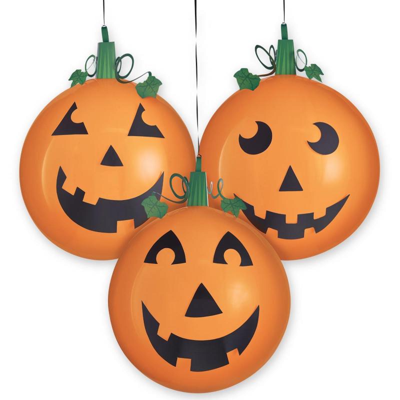 3Ct, 24In, Halloween Jack-O&Rsquo;-Lantern Latex Balloon Kit  |  Latex Latex Latex