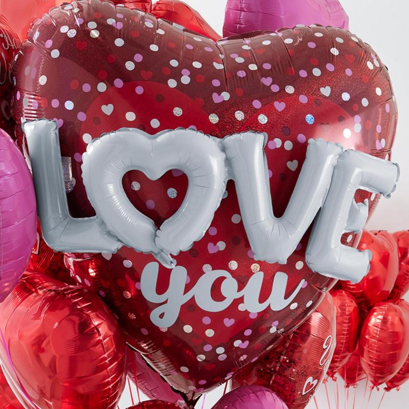 3D Love You Valentine’S Day Heart Foil Balloon, 36In  |  Giant Giant Giant