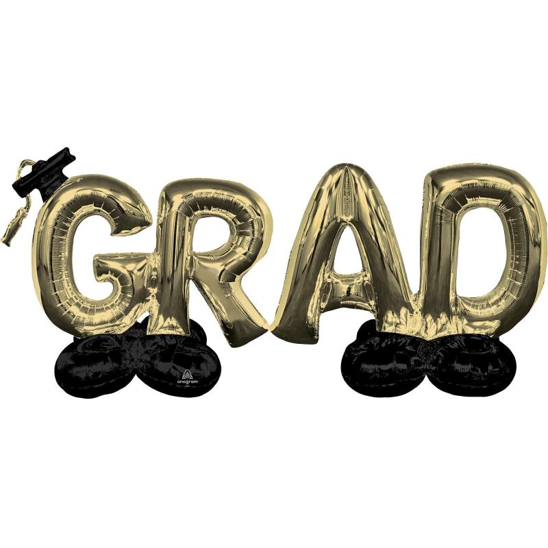 Airloonz Gold Grad Balloon Phrase  |  Letter Letter Letter