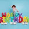 Airloonz Multicolor Happy Birthday Balloon Phrase Yard Decoration Kit  |  Letter Letter Letter