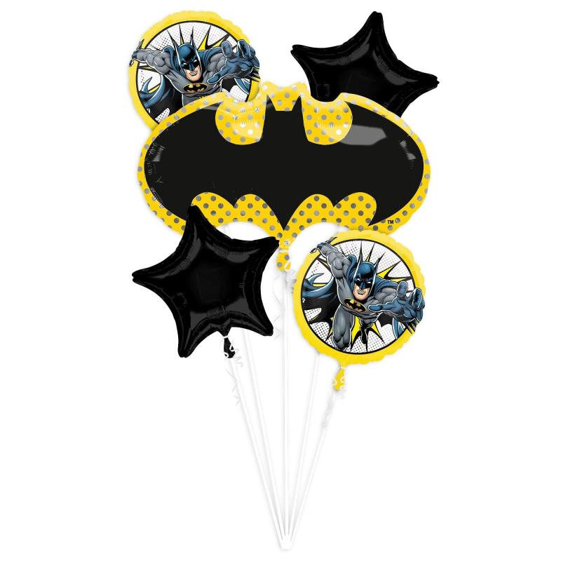 Batman Foil Balloon Bouquet, 5Pc – Dc Comics  |  Balloon Bouquets Balloon Bouquets Balloon Bouquets