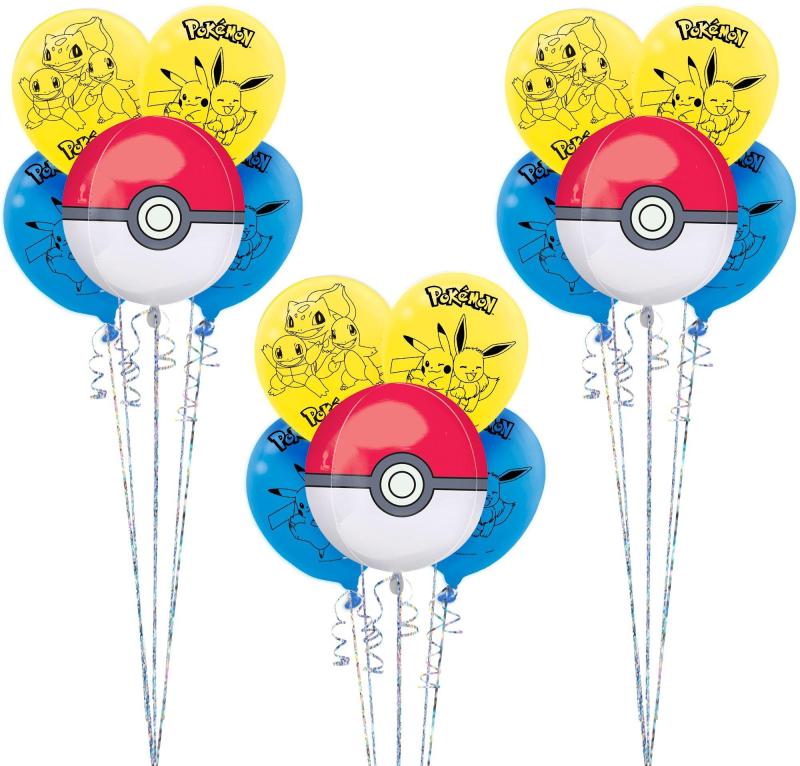 Classic PokÉMon Core Balloon Bouquet Supplies Pack – Kit Includes Themed Orbz Balloons & Latex Balloons  |  Characters Characters Characters