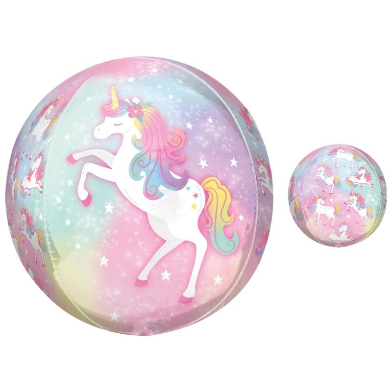 Enchanted Unicorn Plastic Balloon, 15In X 16In – See Thru Orbz  |  Characters Characters Characters