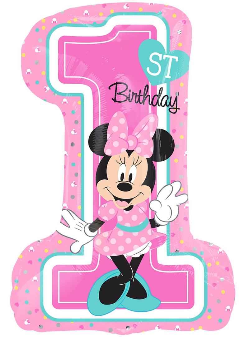 Giant 1St Birthday Minnie Mouse Balloon, 28In  |  Characters Characters Characters