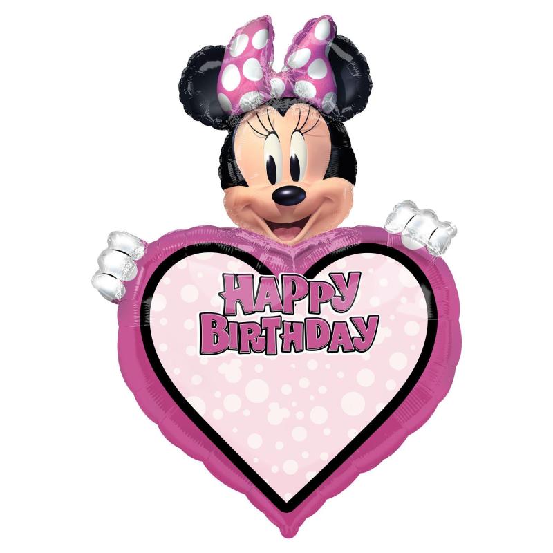 Giant Personalized Minnie Mouse Happy Birthday Balloon  |  Characters Characters Characters