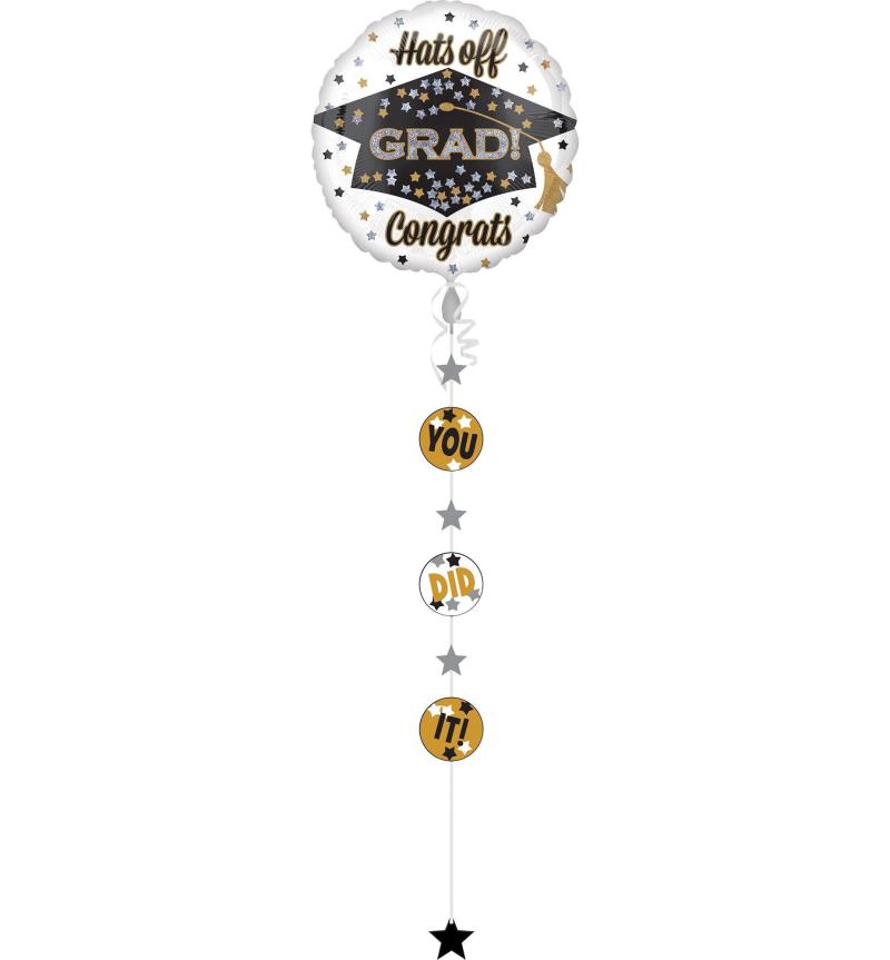 Giant Prismatic Graduation Balloon With Balloon Weight Tail  |  Giant Giant Giant