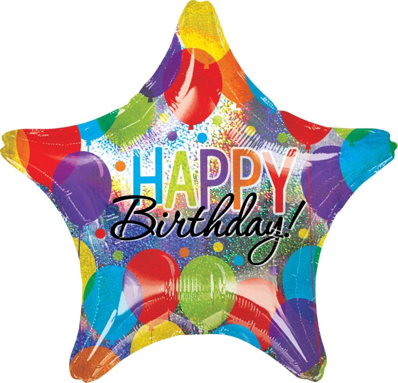 Giant Rainbow Balloon Bash Star Happy Birthday Balloon 28In  |  Giant Giant Giant