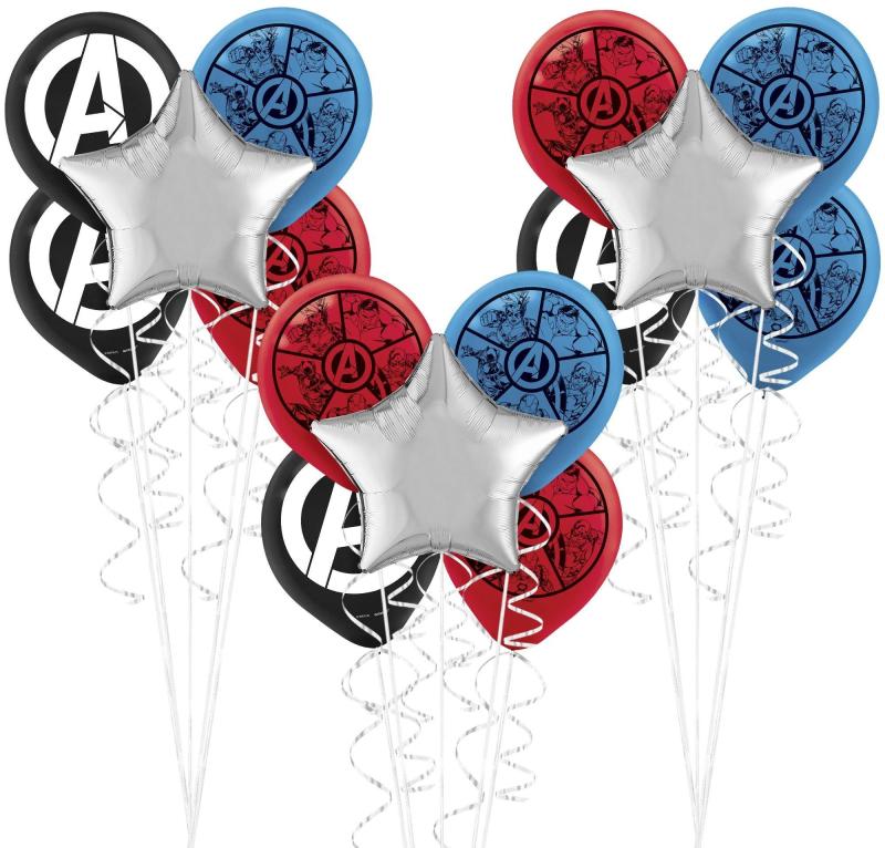 Marvel Powers Unite Balloon Bouquet Supplies Pack – Kit Includes Themed Latex Balloons & Star Foil Balloons  |  Characters Characters Characters