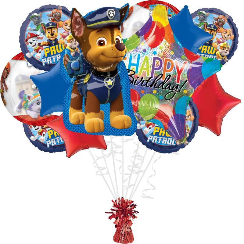 Premium Chase Foil Balloon Bouquet With Balloon Weight, 13Pc – Paw Patrol  |  Balloon Bouquets Balloon Bouquets Balloon Bouquets