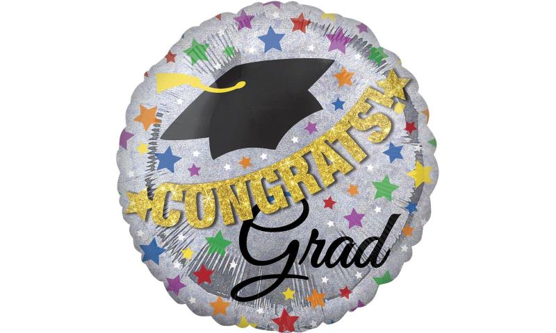 Prismatic Graduation Balloon With Banner – Giant, 31In  |  Giant Giant Giant