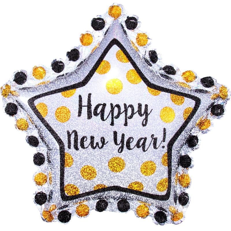 Prismatic Happy New Year Star Foil Balloon, 30In – Ring In The New Year  |  Giant Giant Giant