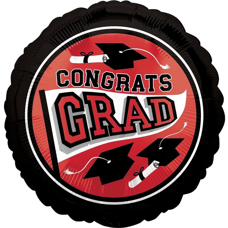 Red Congrats Grad Foil Balloon, 17In – True To Your School  |  Shop by Type Shop by Type Shop by Type