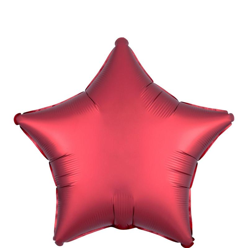 Red Satin Star Foil Balloon, 19In  |  Shop by Color Shop by Color Shop by Color