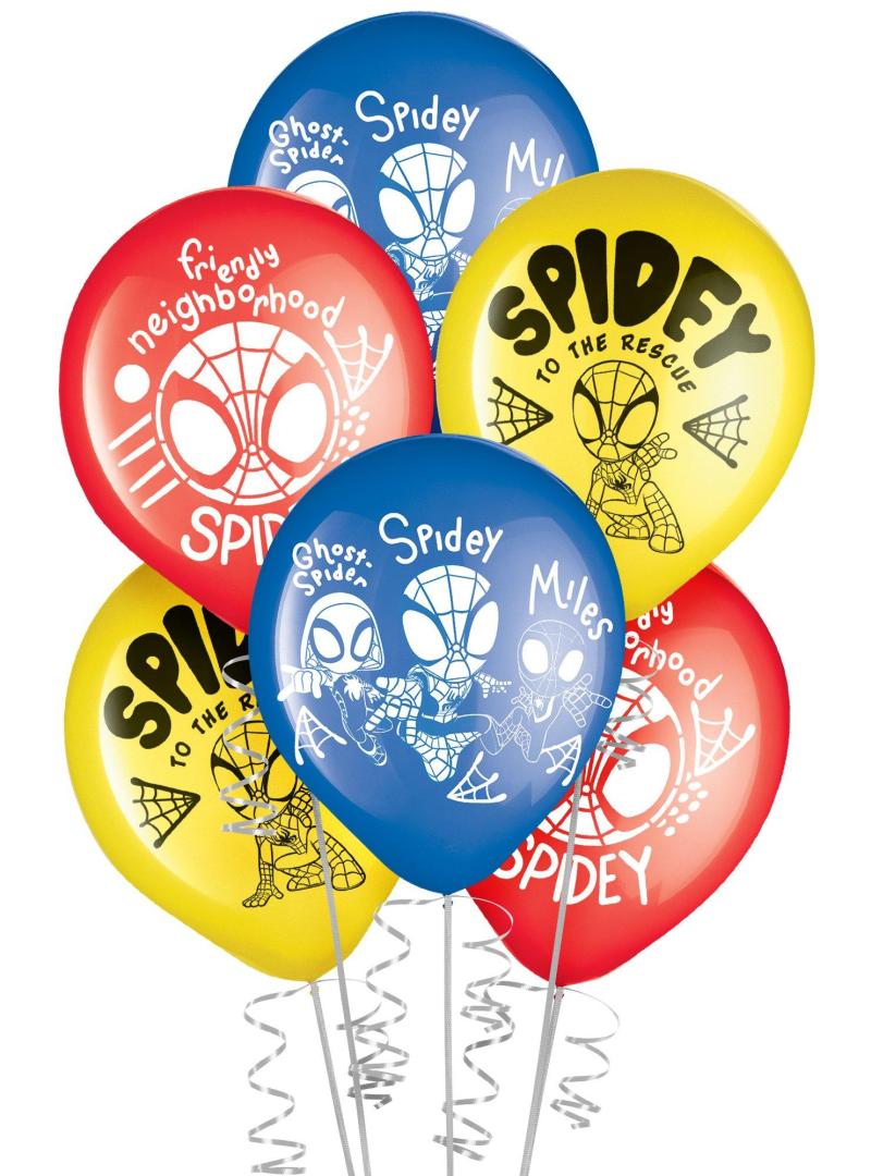 Spidey & His Amazing Friends Latex Balloons, 12In, 6Ct  |  Characters Characters Characters