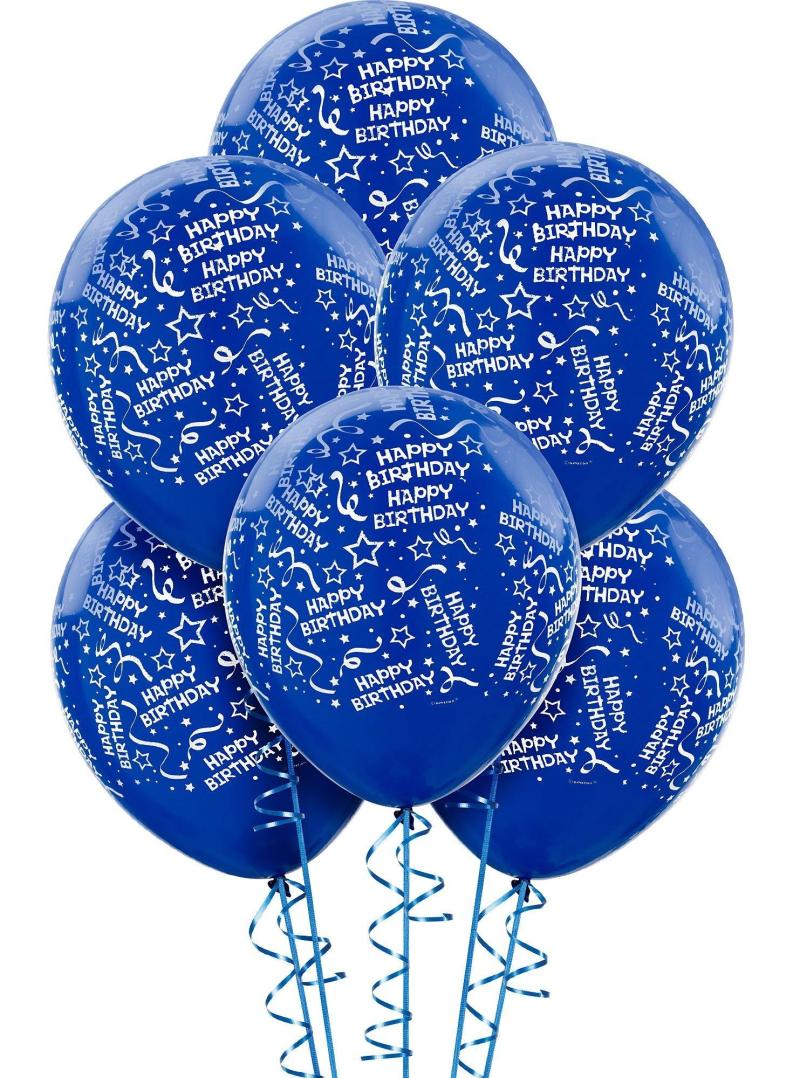 6Ct, 12In, Royal Blue Birthday Balloons – Confetti  |  Shop by Color Shop by Color Shop by Color