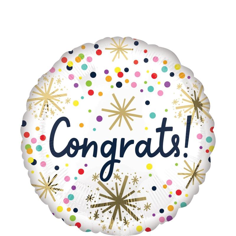 Confetti Sprinkle Congrats Foil Balloon, 18In  |  Shop by Type Shop by Type Shop by Type