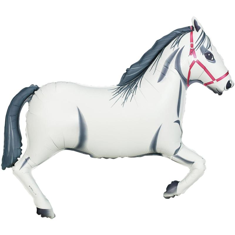 Derby Day White Horse Foil Balloon, 43In X 29In  |  Giant Giant Giant