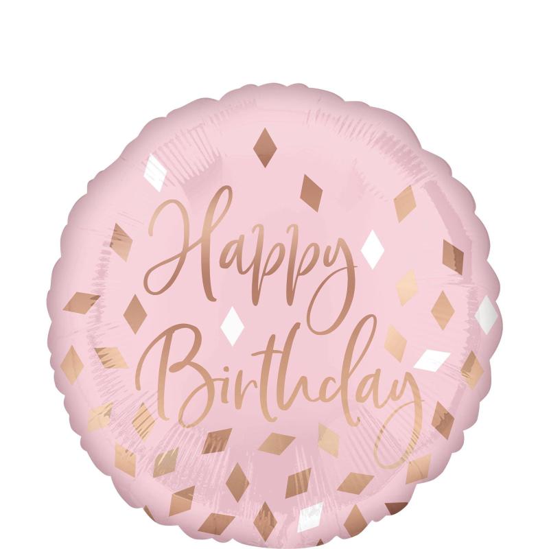 Metallic Blush Happy Birthday Foil Balloon, 18In  |  Shop by Type Shop by Type Shop by Type