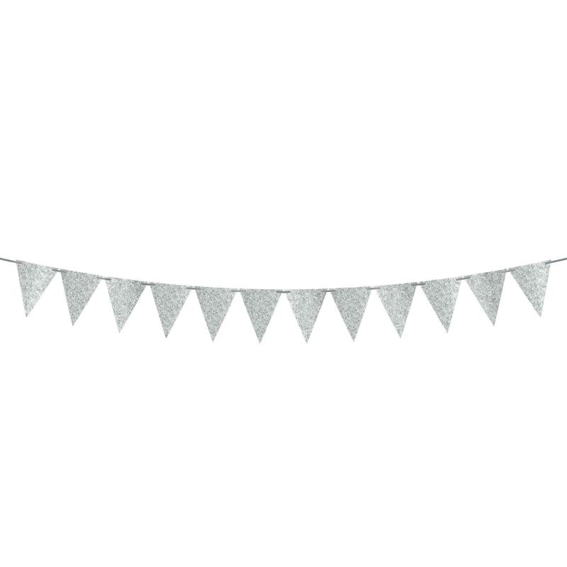 Mini Create Your Own Glitter Silver Pennant Banner  |  Shop by Color Shop by Color Shop by Color