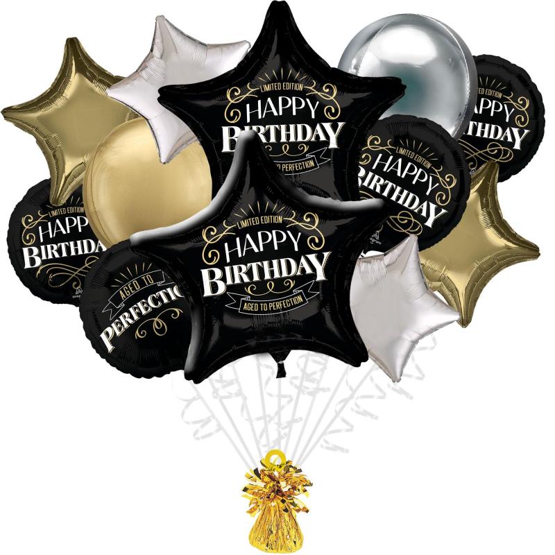 Premium Better With Age Birthday Foil Balloon Bouquet With Balloon Weight, 13Pc  |  Balloon Bouquets Balloon Bouquets Balloon Bouquets