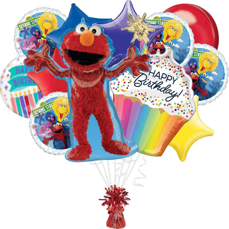 Premium Sesame Street Foil Balloon Bouquet With Balloon Weight, 13Pc  |  Balloon Bouquets Balloon Bouquets Balloon Bouquets